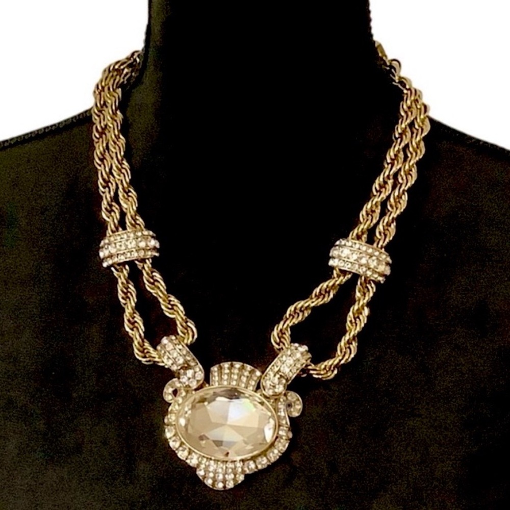 Heidi Daus Gold and Silver Statement Piece Necklace. NIB